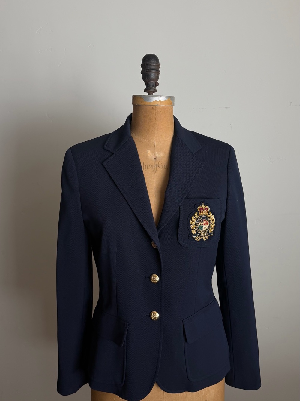 Classic Ralph Lauren Navy Wool Blazer with Embroidered Beaded Crest Old Money - Picture 12 of 12